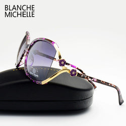 vintage flower polarized sunglasses women luxury designer brand  UV400