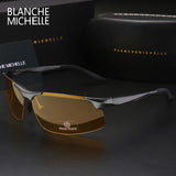 Aluminum Magnesium Men Sunglasses Polarized Sports Driver Night Vision Light Enhancing Glasses  UV400