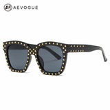 Sunglasses Women Steampunk Brand Designer Rivets Decoration Mirror Sun Glasses With Box