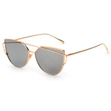 NEW Brand Designer Women Sunglasses Metal Frame Flat Vintage Mirror Shades