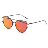 NEW Brand Designer Women Sunglasses Metal Frame Flat Vintage Mirror Shades