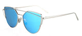 NEW Brand Designer Women Sunglasses Metal Frame Flat Vintage Mirror Shades