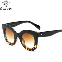Fashion Big Frame Sunglasses for Women Brand Designer Vintage Rivet Shades