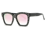 Sunglasses Women Steampunk Brand Designer Rivets Decoration Mirror Sun Glasses With Box