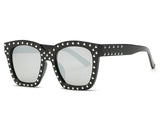 Sunglasses Women Steampunk Brand Designer Rivets Decoration Mirror Sun Glasses With Box