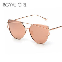 NEW Brand Designer Women Sunglasses Metal Frame Flat Vintage Mirror Shades