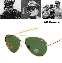 JackJad Army MILITARY MacArthur Aviation Style AO General Sunglasses American Optical Glass Lens Men Sun Glasses