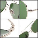 JackJad Army MILITARY MacArthur Aviation Style AO General Sunglasses American Optical Glass Lens Men Sun Glasses