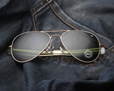 JackJad Army MILITARY MacArthur Aviation Style AO General Sunglasses American Optical Glass Lens Men Sun Glasses