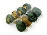 JackJad Army MILITARY MacArthur Aviation Style AO General Sunglasses American Optical Glass Lens Men Sun Glasses
