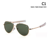 JackJad Army MILITARY MacArthur Aviation Style AO General Sunglasses American Optical Glass Lens Men Sun Glasses