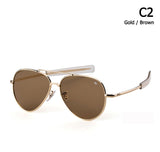 JackJad Army MILITARY MacArthur Aviation Style AO General Sunglasses American Optical Glass Lens Men Sun Glasses