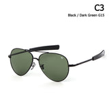 JackJad Army MILITARY MacArthur Aviation Style AO General Sunglasses American Optical Glass Lens Men Sun Glasses