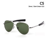 JackJad Army MILITARY MacArthur Aviation Style AO General Sunglasses American Optical Glass Lens Men Sun Glasses